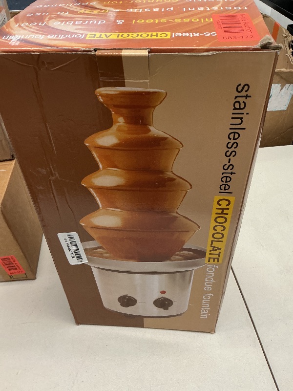 Photo 1 of Chocolate Fountain, 4 Tiers Electric Melting Machine Chocolate Fondue Fountain Set with 6pcs Stainless Steel Forks