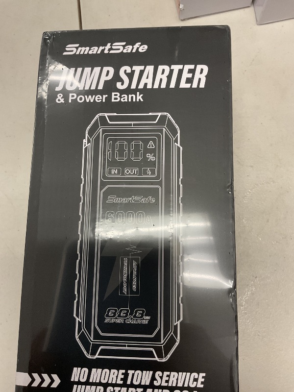 Photo 1 of Jump Starter Portable 6000A 24000mAh Car Battery Jumper Starter Battery Pack for Up to 10.0L Gas & 8.0L Diesel Engines 12V Jump Box Battery Charger with USB Ports 3 Modes Lighting Storage Case