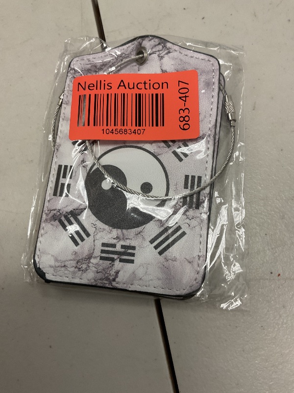 Photo 1 of 2 Pack Luggage Tags Travel Tai Chi Ink Painting PU Cute Leather Luggage Tag Name ID Labels with Privacy Cover Suitcases Women Men Girls Boys Fun Laggage Tags (Tai Chi Ink Painting)