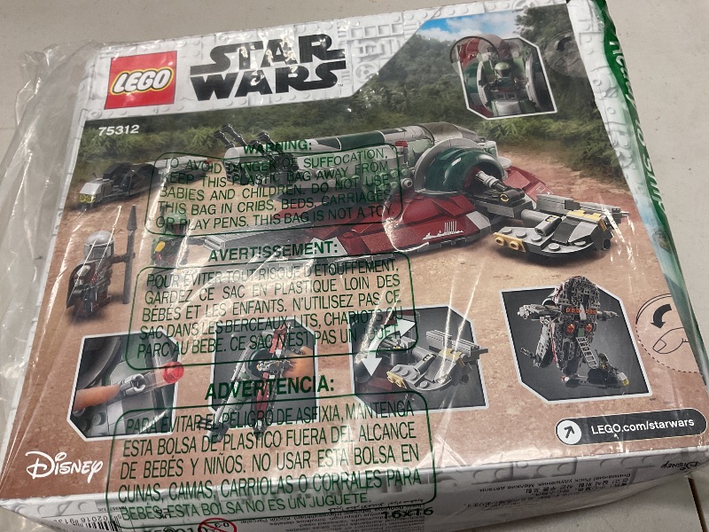 Photo 1 of LEGO Star Wars Boba Fett’s Starship 75312 Building Kit; Awesome Building Toy for Kids, Featuring Boba Fett and The Mandalorian Minifigures with Weapons, Plus a Carbonite Brick (593 Pieces)