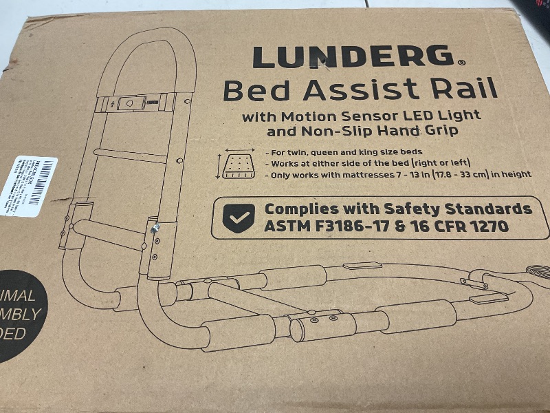 Photo 1 of Lunderg Bed Rails for Elderly Adults Safety - with Motion Light & Non-Slip Handle Bar - Bed Railings for Seniors & Surgery Patients - The Bedside Support Assist Cane Makes Getting in & Out Much Easier