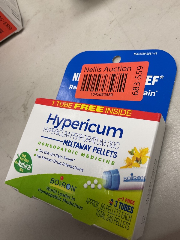 Photo 1 of Boiron Hypericum Perforatum 30C Homeopathic Medicine for Relief from Nerve Pain, Toothaches, Pain in Legs or Back, and Shooting Pains - 3 Count (240 Pellets)