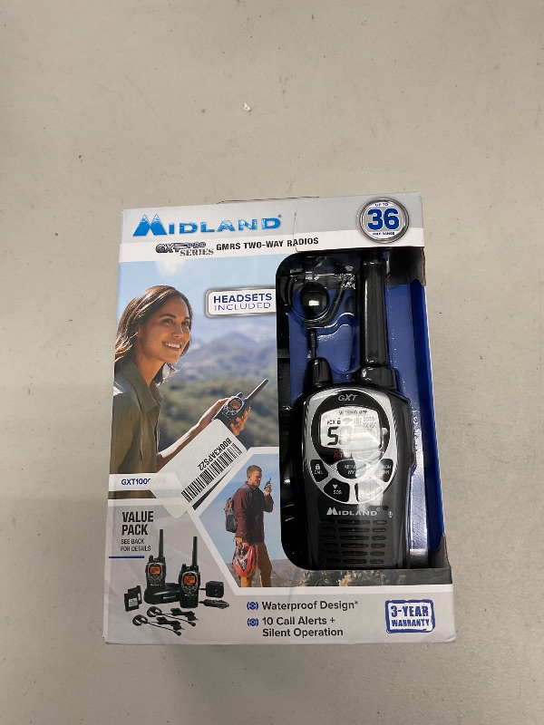 Photo 1 of Midland GXT1000VP4 Ear -Mic/Charger/2 Radios