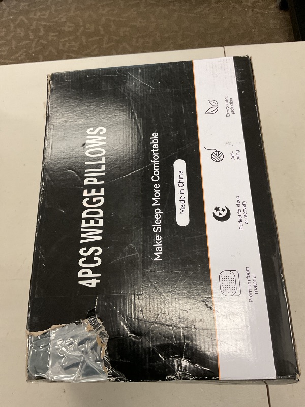 Photo 1 of Famecomfy 4pcs Orthopedic Bed Wedge Pillow Set, Post Surgery Memory Foam for Back, Leg Pain Relief, Sitting Pillow, Adjustable Pillows Acid Reflux and GERD for Sleeping