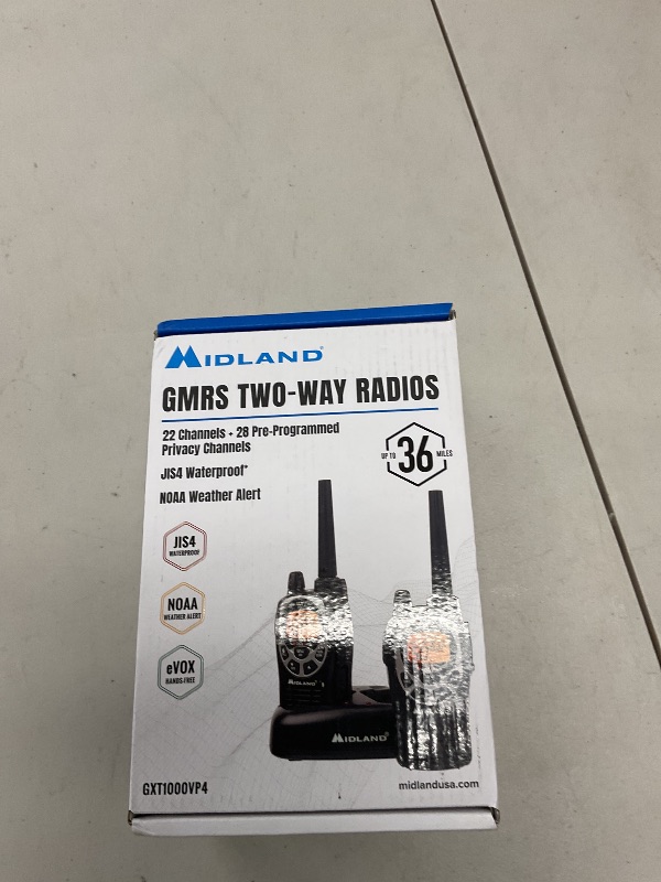 Photo 1 of Midland GXT1000VP4 Ear -Mic/Charger/2 Radios
