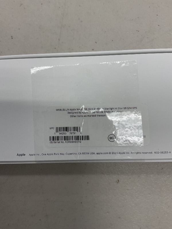 Photo 1 of Apple Watch SE (2nd Gen) [GPS 40mm] Smartwatch with Starlight Aluminum Case with Starlight Sport Band S/M. Fitness & Sleep Tracker, Crash Detection, Heart Rate Monitor