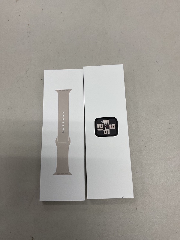 Photo 1 of Apple Watch SE (2nd Gen) [GPS 40mm] Smartwatch with Starlight Aluminum Case with Starlight Sport Band S/M. Fitness & Sleep Tracker, Crash Detection, Heart Rate Monitor