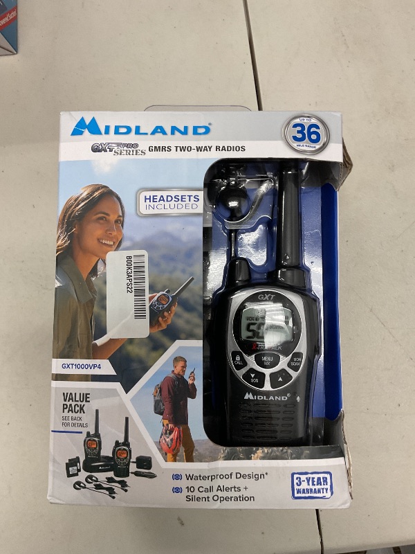 Photo 1 of Midland GXT1000VP4 Ear -Mic/Charger/2 Radios