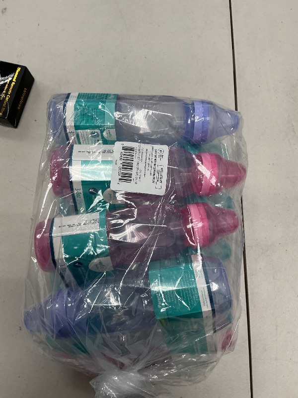 Photo 1 of Evenflo Feeding Classic Tinted Plastic Standard Neck Bottles for Baby, Infant and Newborn, Pink/Lavender/Teal, 8 Ounce (Pack of 12)