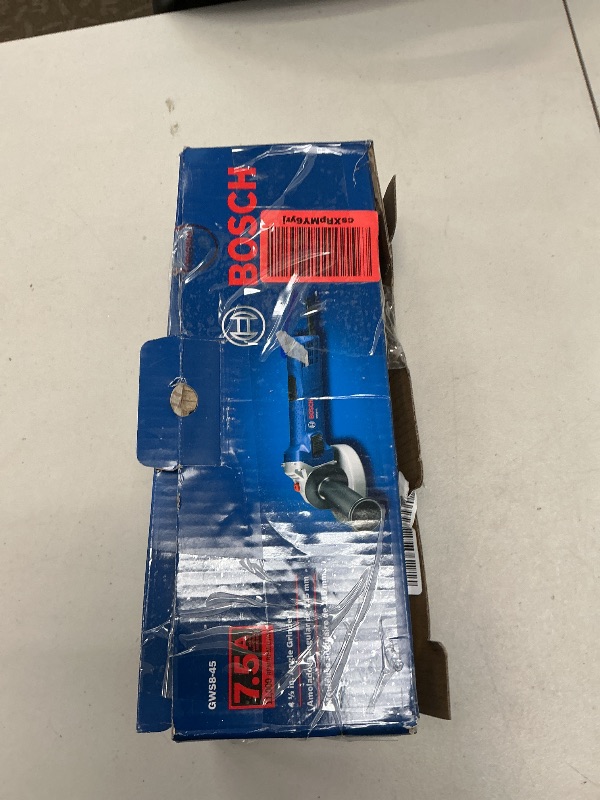 Photo 1 of BOSCH GWS8-45 4-1/2 Inch 7.5 Amp Angle Grinder with Lock-On Switch, Lightweight Design, and Durable Protection Guard for Metal and Concrete Grinding