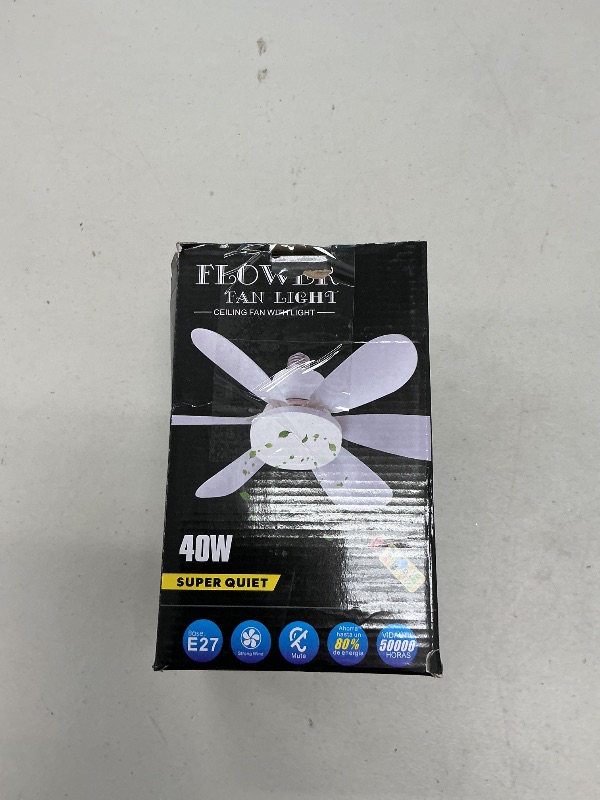 Photo 1 of Small Ceiling Fan with Light and Remote,Socket Fan Light with Remote,Plug in Ceiling Fans with Lights (11.8 Inch Extension-for 9-10ft ceiling height)