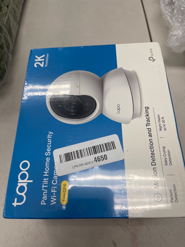 Photo 1 of TP-Link Tapo 2K Pan/Tilt Security Camera for Baby Monitor, Pet Camera w/ Motion Detection and Tracking, 2-Way Audio, Night Vision, Cloud & SD Card Storage, Works w/ Alexa & Google Home (Tapo C210)
