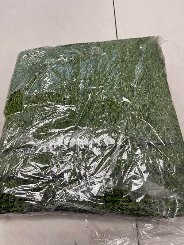 Photo 1 of Artificial Grass Square Tiles - 12 x 12 Inch Small Turf Grass, 0.8inch Pile Height Craft Indoor Outdoor Home Halloween Christmas Decorations, 12 Pack
