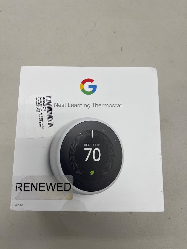 Photo 1 of Google Nest Learning Thermostat 3rd Generation, Compatible with Alexa (Renewed) (White)