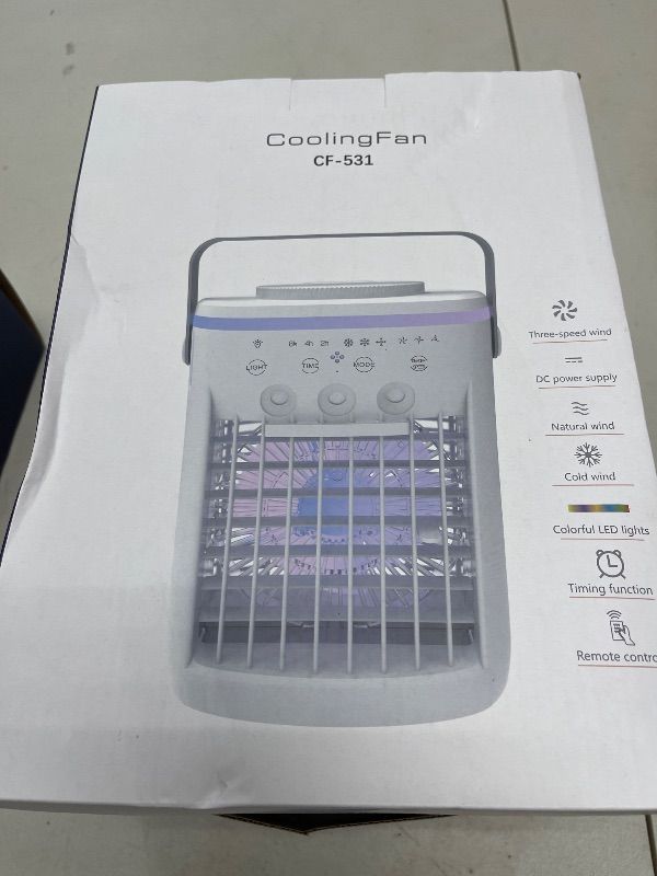 Photo 1 of Portable Air Conditioner, Evaporative Air Cooler, 2-4-8H Timer Auto-Off &Remote, Water Tank, Three ultrasonic nozzles, 3-Speed Personal Air Conditioner Cooling Fan