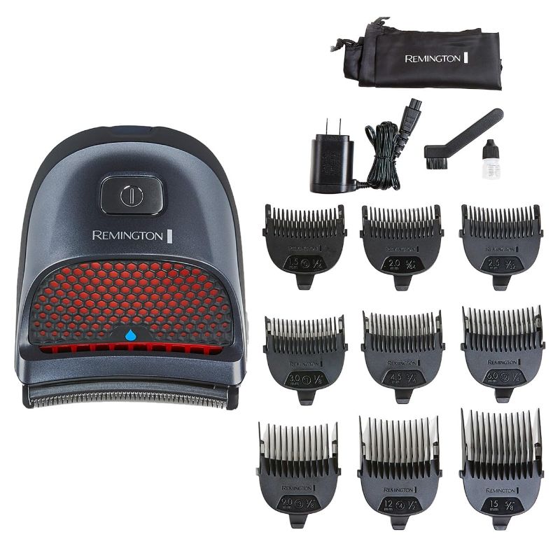 Photo 1 of Remington Shortcut Pro Self-Haircut Trimmer Kit, Waterproof Cordless Electric Razor for Head, Beard, and Body, Curved Blades and 9 Trimmer Lengths, Head Shaver, 5-Minute Quick-Charge, 14-Piece Set
