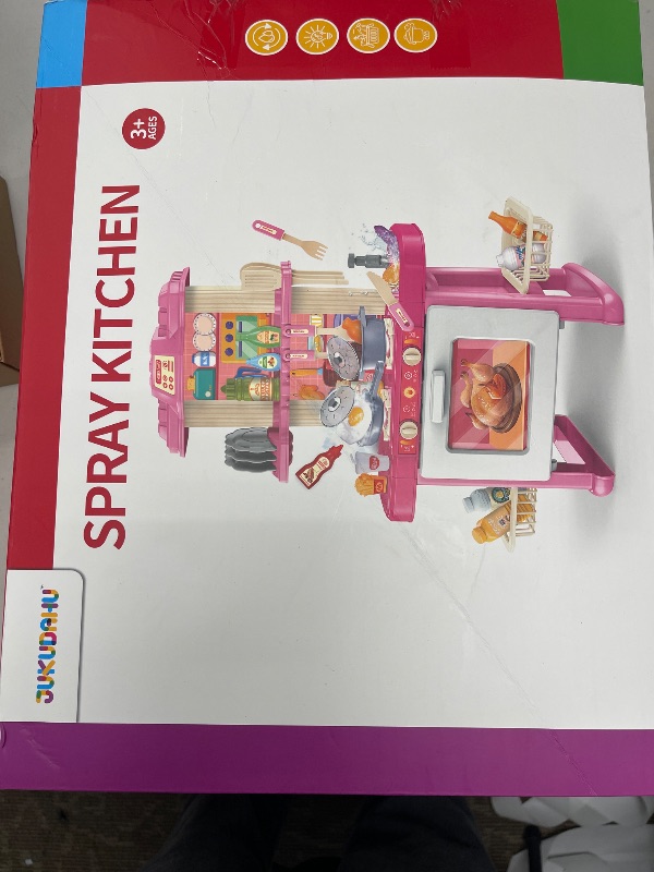 Photo 1 of JUKUDAHU Pretend Food Kitchen Toys for Kids Age 3 4 5 6 7 8 - Girls Toys Play Kitchen with Toy Accessories, Play Dishes, Cooking Toys for Kids Ages 3-5, Gifts Toys (Medium)