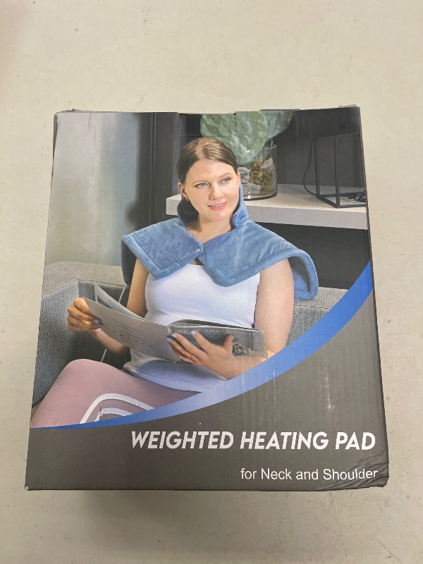 Photo 1 of Heating Pad for Neck and Shoulders, Weighted Electric Neck Heating Pad for Pain Relief, 10 Heat Settings 3 Auto-Off Timer, Christmas Birthday Gifts for Women Men Mom Dad Home Office, Grey