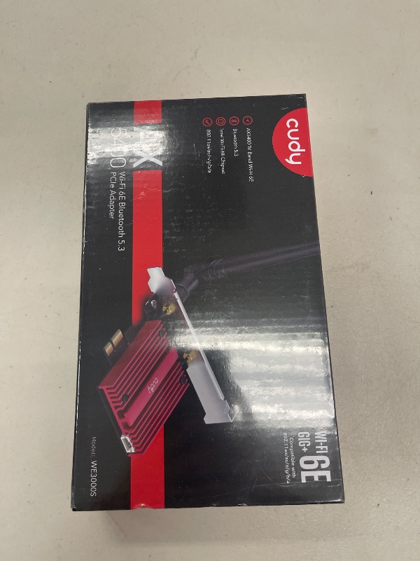 Photo 1 of Cudy AX5400 Wireless WiFi 6E PCIe Card for PC, Bluetooth 5.2, AX210 Module Inside, Bluetooth 5.2/5/4.0, 802.11ax/ac/a/b/g/n, Windows 11,10, WE3000S V2