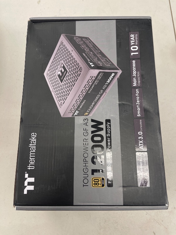 Photo 1 of Thermaltake Toughpower GF A3 1200W, True 600W 12VHPWR Connectors on PSU & NVIDIA RTX 40 Series, ATX 3.0/PCI-E 5.0, 80+ Gold, SLI/Crossfire Ready Power Supply, PS-TPD-1200FNFAGU-L, 10 Year Warranty