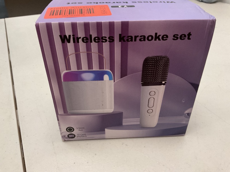 Photo 1 of FOJELD Mini Karaoke Machine for Kids, Portable Bluetooth Speaker with Wireless Microphones, Gift for Girls Toys 4, 5, 6, 7, 8, 10, 12+ Years Old Birthday Family Home Party(Y2-White-1 Mic)
