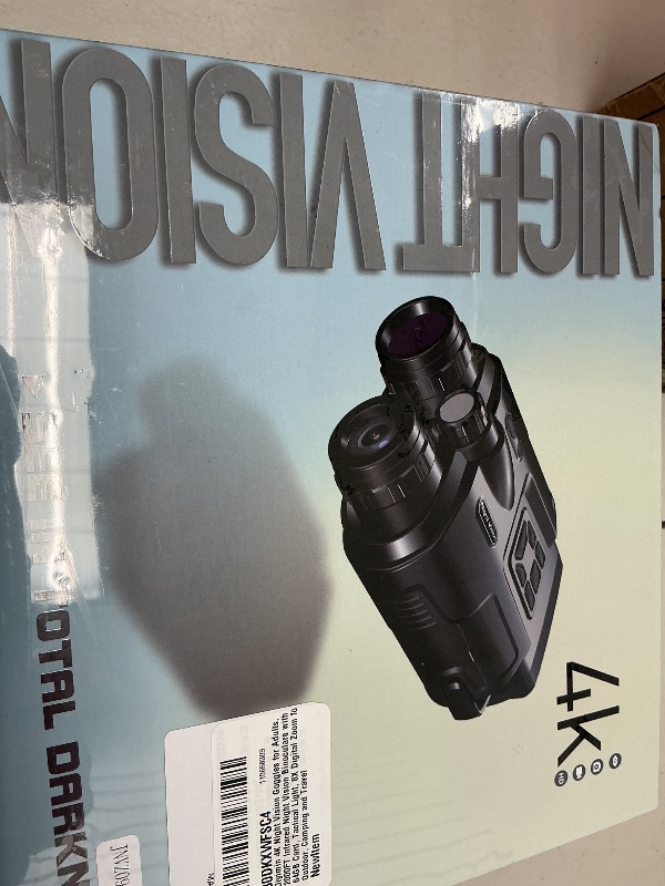 Photo 1 of Diyimin 4K Night Vision Goggles for Adults, 2000FT Infrared Night Vision Binoculars with 64GB Card, Tactical Light, 8X Digital Zoom for Outdoor, Camping and Travel