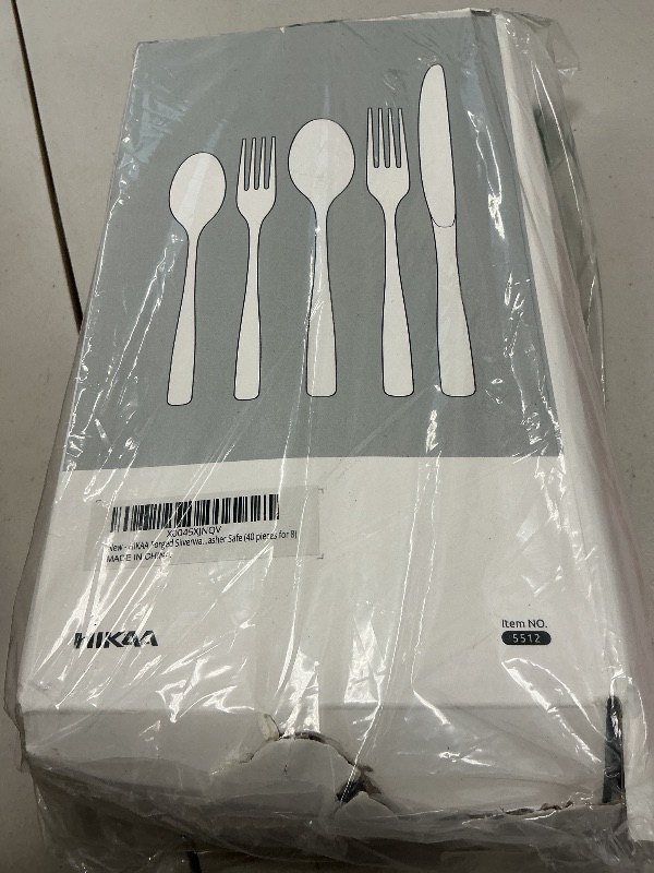 Photo 1 of HIKAA 40PCS Extra Thickness Satin Loft Heavy Duty Silverware Set Stainless Steel Flatware Set, Service for 8, Matte Satin Polished Cutlery Set, Dishwasher Safe