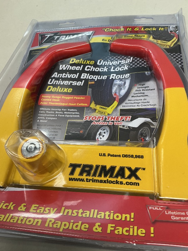Photo 1 of Trimax TCL65 - Trailer Wheel Lock - Fits 6"-10.5" Tires - Wheel Boot Lock for Trailer, Car, Truck, Boat, ATV, Camper, and More