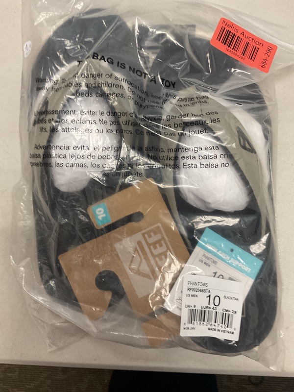 Photo 1 of Reef mens Phantoms Flip Flop, Black/Tan, 10 US