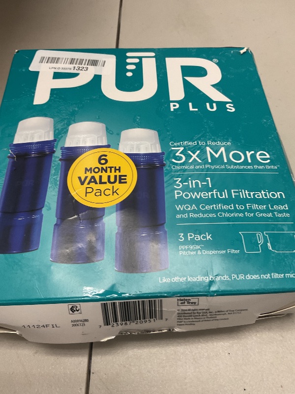 Photo 1 of PUR PPF951K3 Replacement Filter, 3 Count, Blue