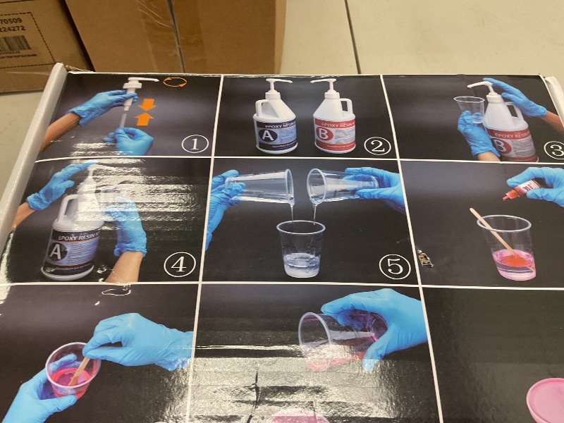 Photo 1 of Epoxy Resin 1.2 Gallon - Crystal Clear Epoxy Resin Kit with Pumps for Casting and Coating, Table Tops - Bubble Free Fast Curing 2 Part Art Resin for DIY Jewelry Making, Wood, Countertop, River Table