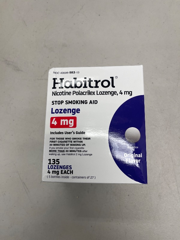 Photo 1 of Habitrol Nicotine Lozenges 4 mg Original Flavor -135 Count - Stop Smoking Aid - Reduce Cravings and Withdrawal Symptoms