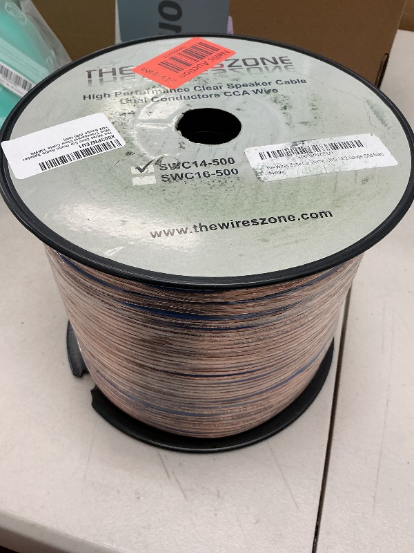 Photo 1 of 14 Gauge 2 Conductor 14/2 Clear 250ft Speaker Wire for Car/Home Audio