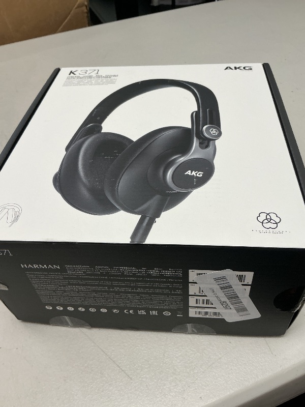 Photo 1 of AKG Pro Audio K371 Wired Over-Ear, Closed-Back, Foldable Professional Recording Studio Headphones, Studio Monitor Mixing, Podcast, DJ Stereo Headsets, Black