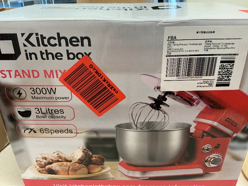 Photo 1 of Kitchen in the box Stand Mixer,3.2Qt Small Electric Food Mixer,6 Speeds Portable Lightweight Kitchen Mixer for Daily Use with Egg Whisk,Dough Hook,Flat Beater (Purplish-red)