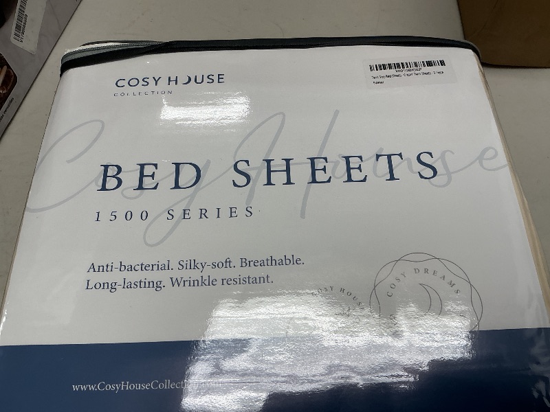 Photo 1 of Cosy House Collection Everyday 1500 Series Bed Sheet Set - Ultra Soft & Cool Hotel Bedding - Deep Pocket - Wrinkle, Stain and Fade Resistant - 3 Piece Set (Twin, Cream)