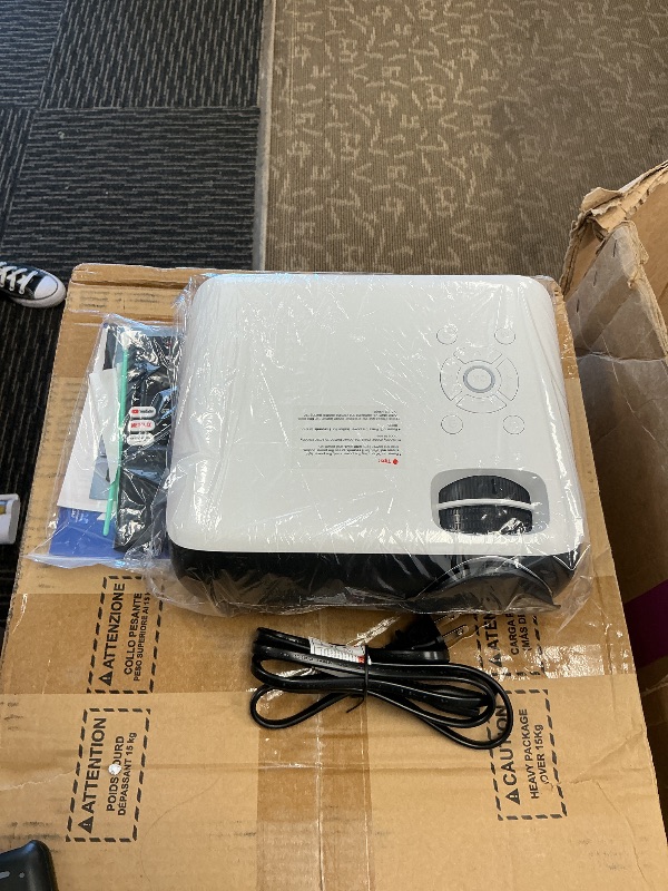 Photo 1 of Official Licensed Google TV Smart Projector, HAPPRUN 4K UHD Home Theater with Dolby Sound, Wi-Fi & Bluetooth, Built-in Streaming Apps, Compatible with Games Consoles & Smartphone, Indoor & Outdoor Use