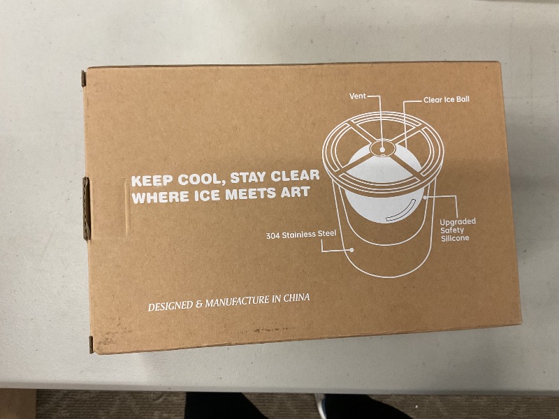 Photo 1 of Clear Ice Cube Maker - 2.5" Ball - Stainless Steel Clear Ice Maker - Compact Design - for Whiskey, Cocktails, Bourbon - 2 PACK with Ice Tong & Ice Box