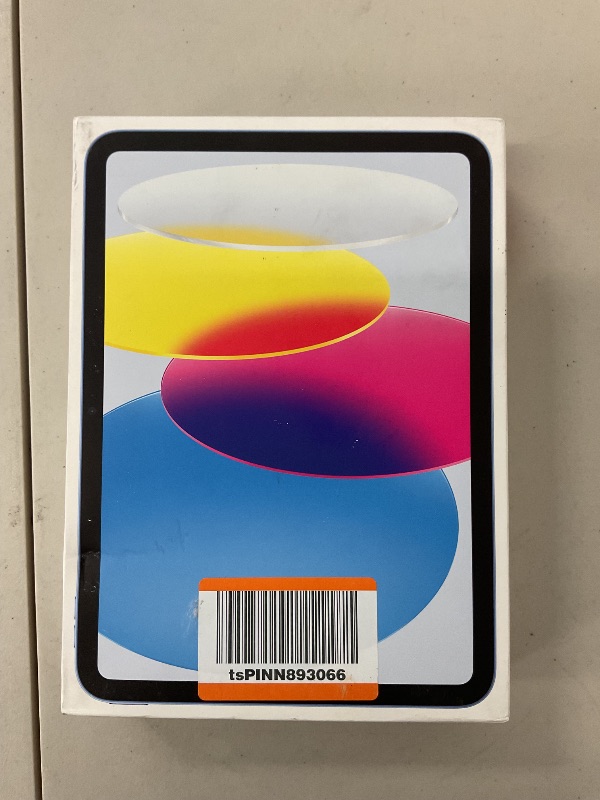 Photo 1 of Apple iPad (10th Generation): with A14 Bionic chip, 10.9-inch Liquid Retina Display, 64GB, Wi-Fi 6, 12MP front/12MP Back Camera, Touch ID, All-Day Battery Life – Blue