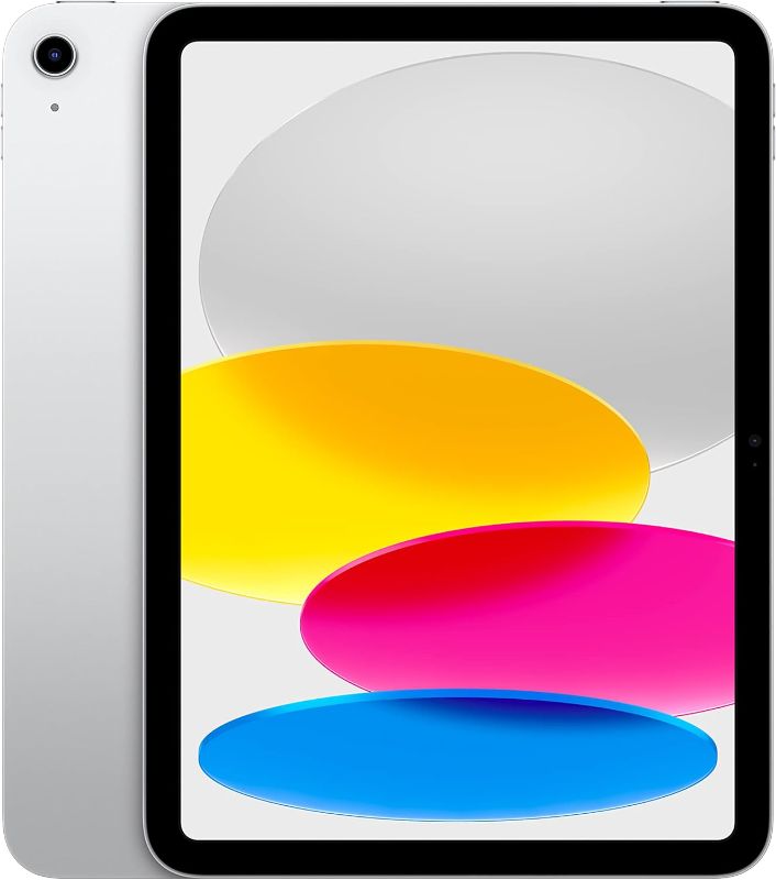 Photo 1 of Apple iPad (10th Generation): with A14 Bionic chip, 10.9-inch Liquid Retina Display, 64GB, Wi-Fi 6, 12MP front/12MP Back Camera, Touch ID, All-Day Battery Life – Silver