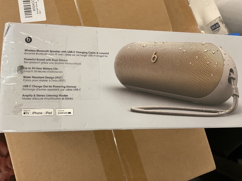 Photo 1 of Beats Pill - Portable Bluetooth Speaker- Up to 24H Battery Life, Water Resistant, Bluetooth, Apple & Android Compatible, Seriously Loud Sound for Home, Outdoor and Travel- Champagne Gold
