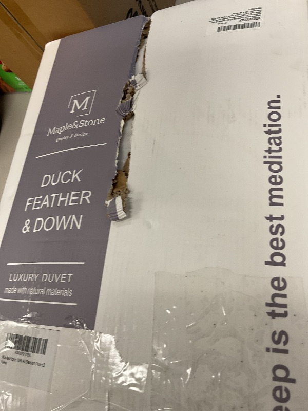 Photo 1 of Maple&Stone California King Feather Down Comforter All Season White Down Duvet Insert Ultra Soft 100% Cotton Cover Fluffy Cal King Comforter 108 x 98 Inches