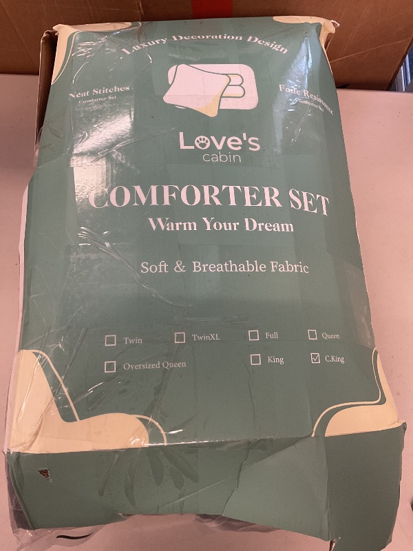 Photo 1 of Love's cabin California King Comforter Set Dark Grey, 7 Pieces California King Bed in a Bag, All Season Bedding Sets with 1 Comforter, 1 Flat Sheet, 1 Fitted Sheet, 2 Pillowcase and 2 Pillow Sham