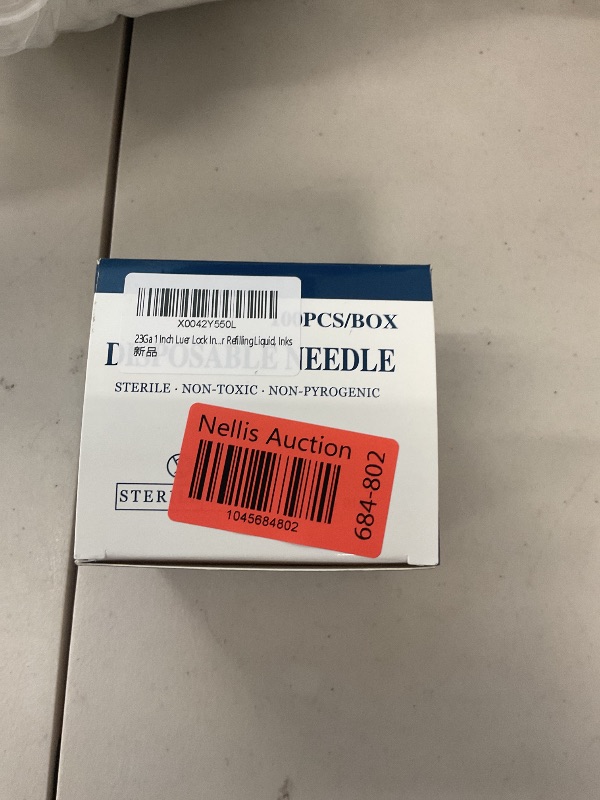 Photo 1 of 23G 1 Inch Luer Lock Needle, Industrial Dispensing Accessories, Individually Wrapped, Pack of 100, Lab Tools, Suitable for Refilling Liquid, Inks