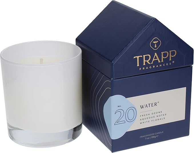 Photo 1 of Trapp - No. 20 Water - 7 oz. House Box Candle - Aromatic Home Fragrance with Fresh Scent of Fresh Ozone, Aqueous Notes, & White Florals Notes - Petrolatum Wax