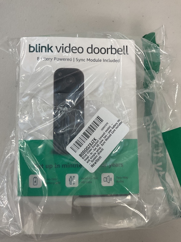 Photo 1 of Blink Video Doorbell (newest model) – Head-to-toe HD view, two-year battery life, and simple setup. Sync Module Core included – System (Black)