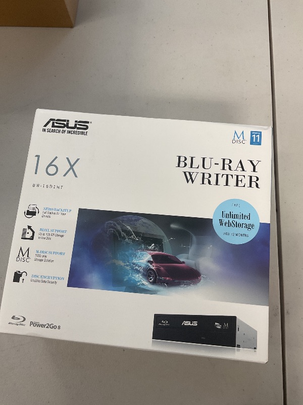 Photo 1 of ASUS BW-16D1HT - ultra-fast 16X Blu-ray burner with M-DISC support, black