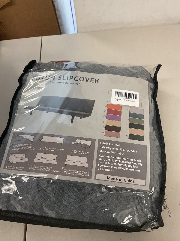 Photo 1 of XINEAGE 2025 New Futon Cover Full Size Stretch Armless Sofa Bed Cover Anti-Slip Furniture Protector Without Armrests Futon Slipcover with Elastic Bottom (67"-82", Light Gray)