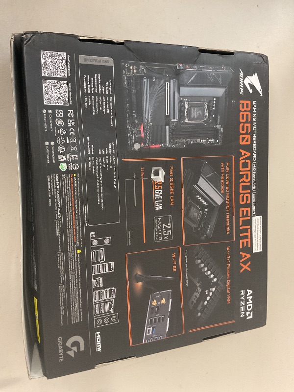 Photo 1 of GIGABYTE B650 AORUS Elite AX AMD B650 ATX Motherboard with DDR5, PCIe 5.0, WiFi 6E, 5-Year Warranty