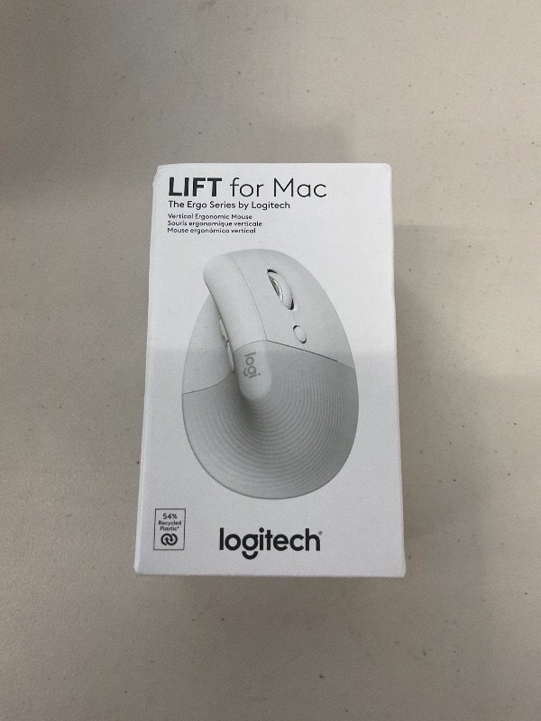 Photo 1 of Logitech Lift for Mac Wireless Vertical Ergonomic Mouse, Bluetooth, Quiet Clicks, Silent Smartwheel, 4 Customizable Buttons, for macOS/iPadOS/MacBook Pro/Macbook Air/iMac/iPad - Off White
